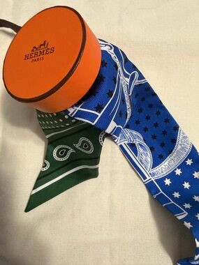 Hermès “Eperon D'or Bandana" Twilly
EUC no stains, no tears